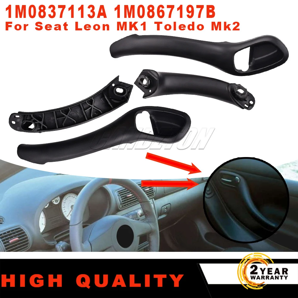 

For Seat Leon MK1 Toledo Mk2 New Front Rear Interior Door Handle Grip Left Right ABS Black 1M0837113A 1M0867197B car accessories