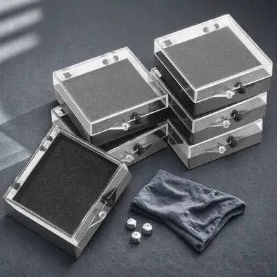 

Набор из 6 шкатулок для значков с крышкой, гладкий элегантный дизайн, органайзер для брошей и значков для ювелирных магазинов, дома, офиса, спальни, ванной комнаты