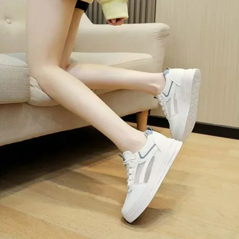 Woman Footwear High on Platform Sports Sneakers Mesh Breathable Athletic Shoes for Women Trends 2024 Fashion Offer New In Offers