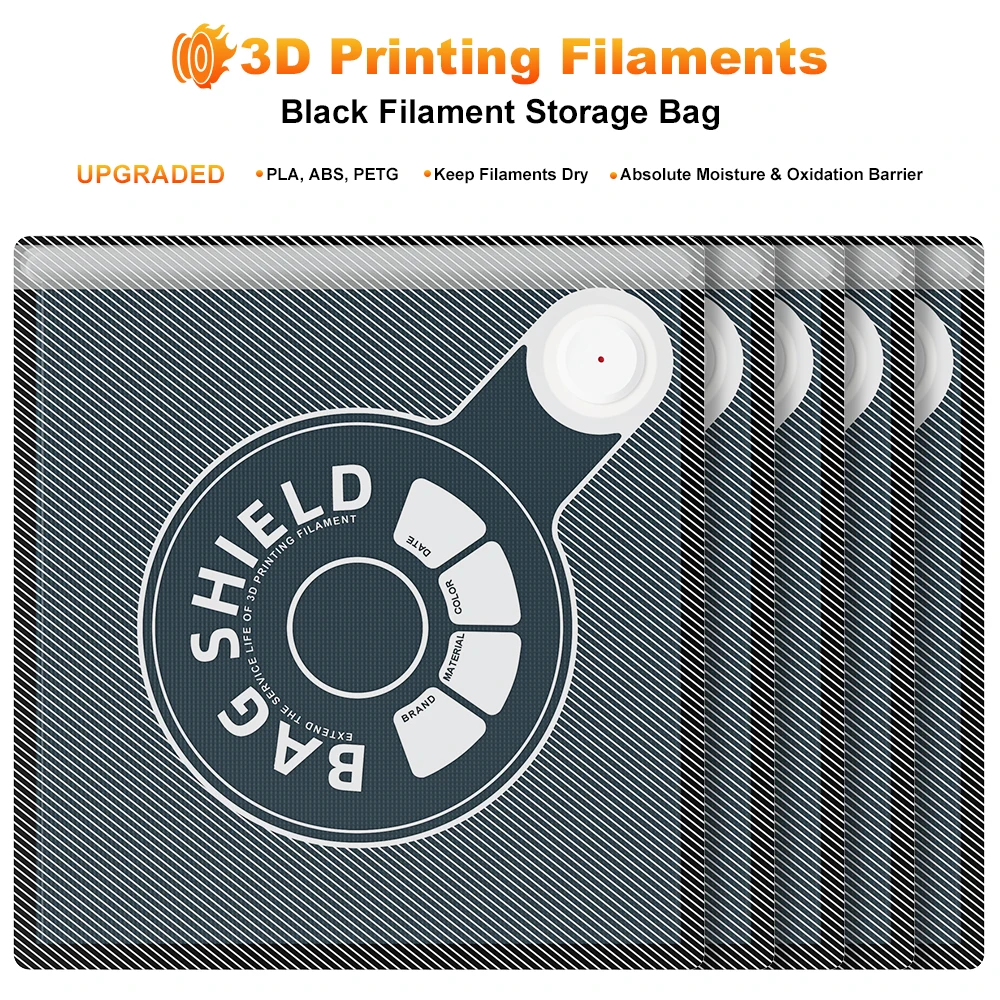 New Pcs Black vacuum bags with USB rechargeable electric air pump, vacuum seal PLA, ABS, PETG filaments, 3D printing accessories