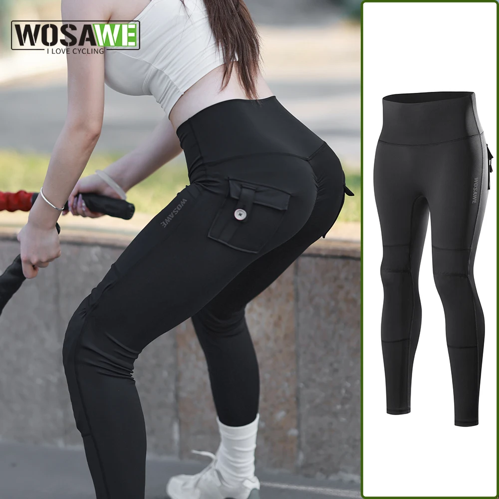 

WOSAWE Women Fitness Pants Yoga Gym Running Pants Hip Lifting Stretchy High Waist Athletic Exercise Leggings Sports Clothes