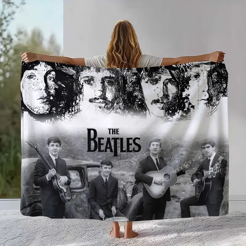 Fab Four The B-Beatles Abbey Road Rock Band Flannel Throw Blanket,Cozy Warm Blanket for Bed,Sofa,Living Room,Picnic,Home Decor