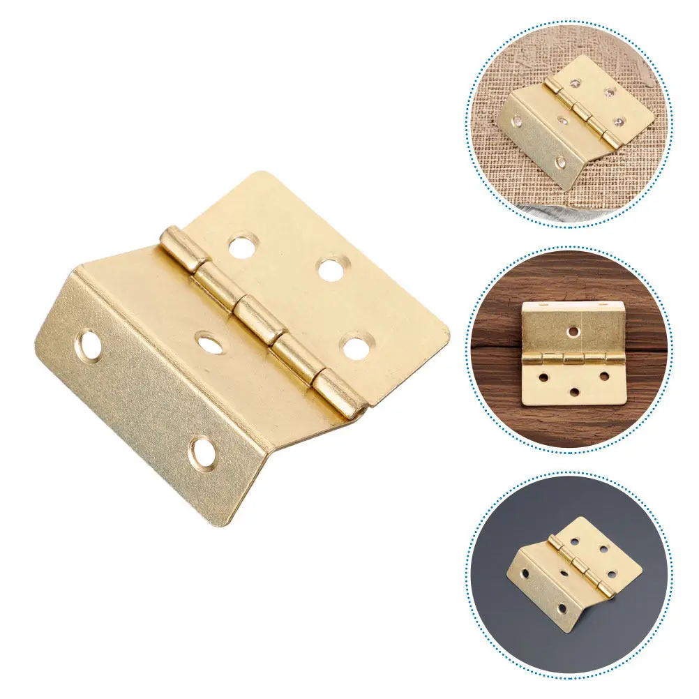 4Pcs Decorative Vintage Triple Fold Hinge Sturdy Iron Retro Hinge for Kitchen Cabinets Doors Furniture Wooden Chests Wardrobes