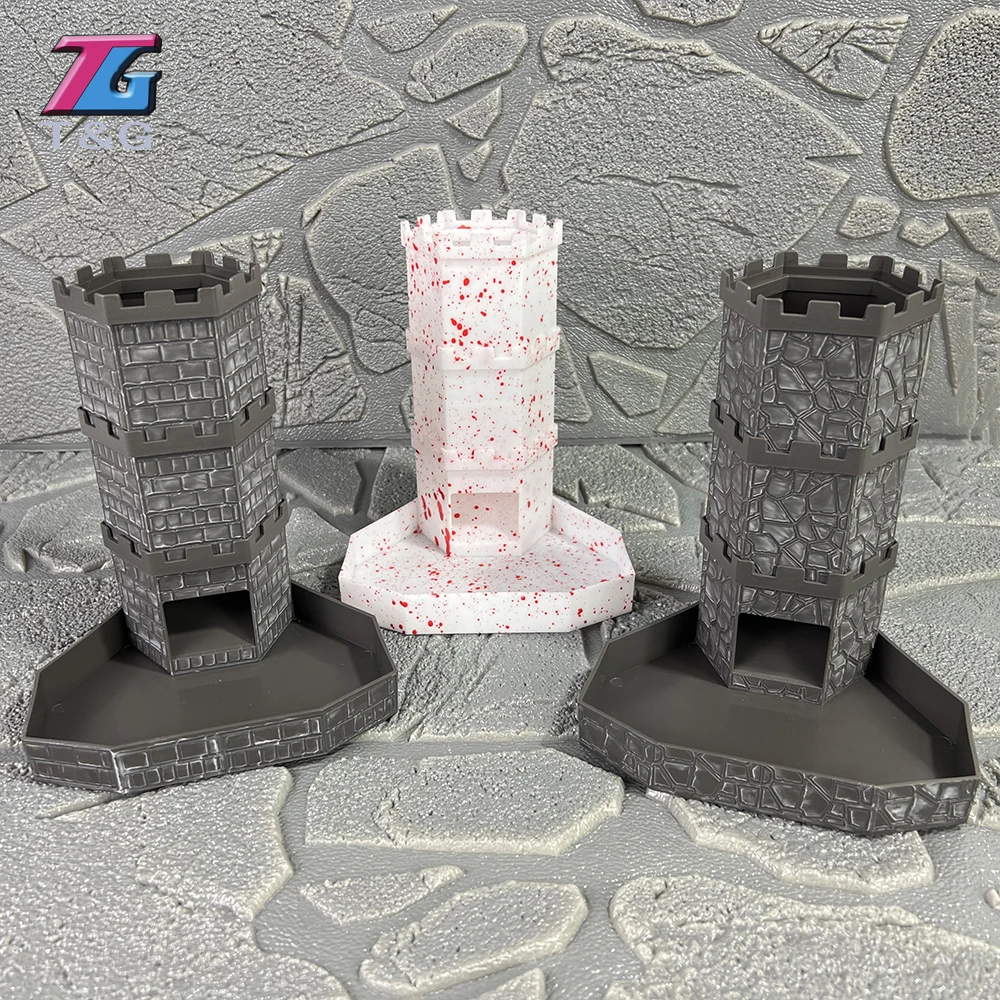 Castle Dice Tower for Desktop Board Game, Dice Rolling Tower Kit, Collapsible Portable, Easy Roller, RPG, D&D