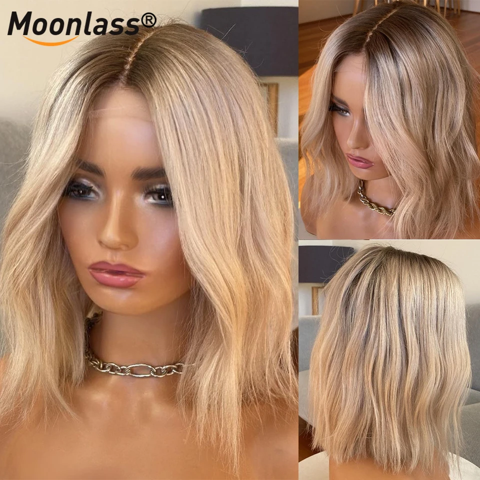 Ash Blonde Human Hair Wigs For Women Body Wave 180% Density Brazilian Virgin  Wig Preplucked 13x4 Transparent lace Frontal Wigs