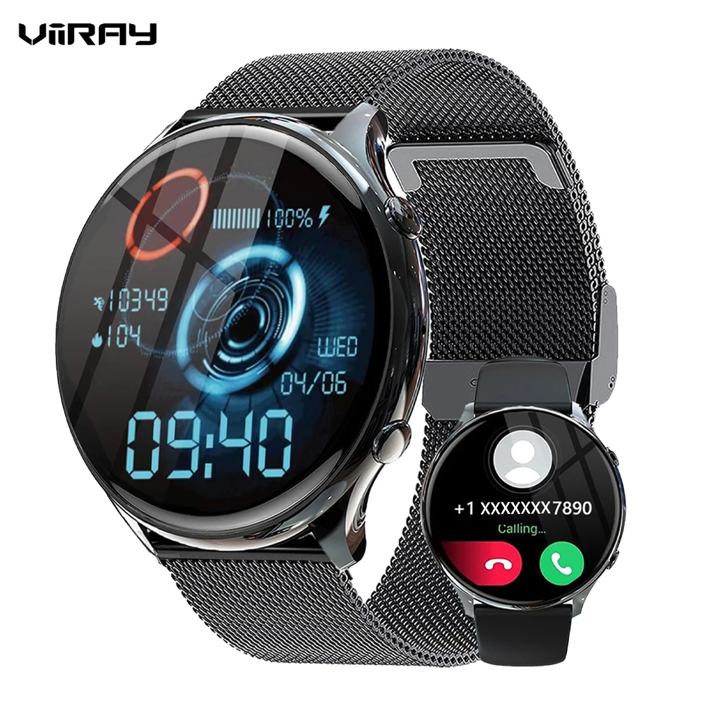 

Viiray Women's HD Full Touch Screen Smartwatch with Phone Function 120 Sports Mode SpO2 Heart Rate Sleep Monitor for iOS Android