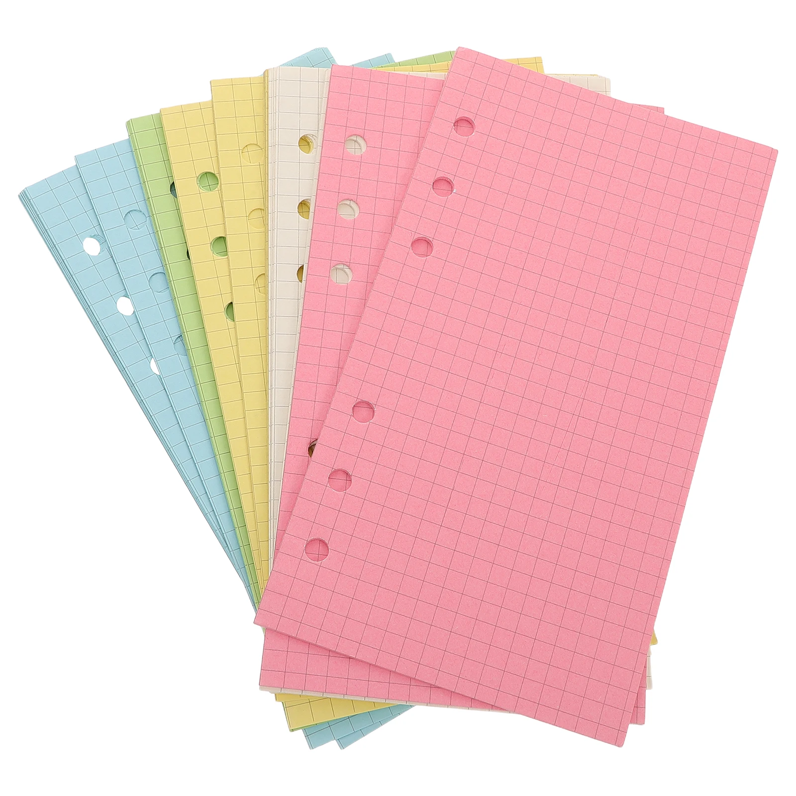 250Pcs A6 Binder Planner Inserts Thick Paper Refill Pages 5 Colorful Sheets Six-Hole Design for Notebooks Journals Study Notes