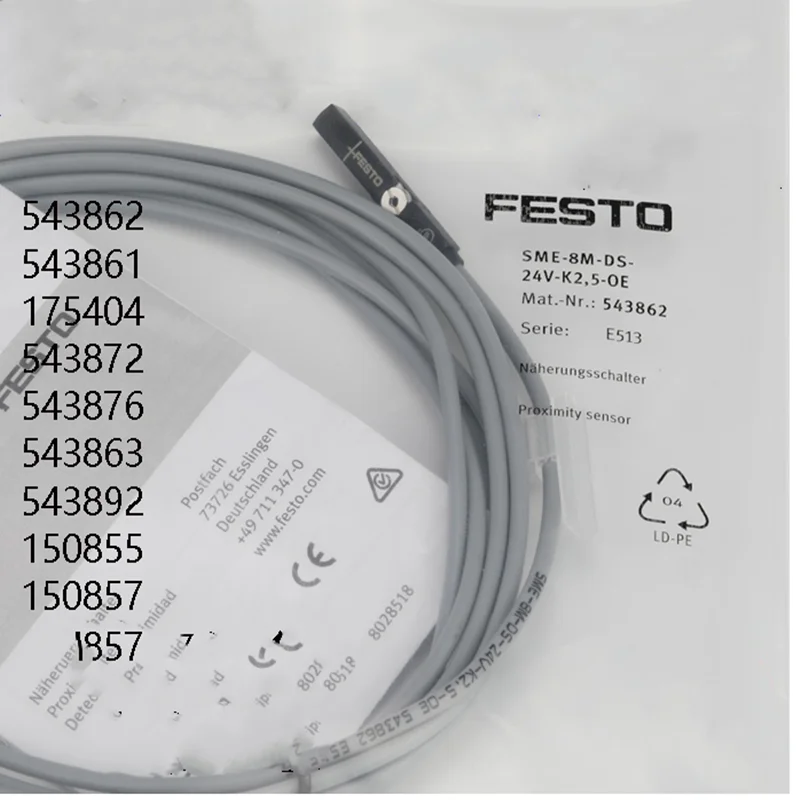 

FESTO SMT-8M-A-PS-24V-E-5.0-OE. 574336 (3-core 5m wire length) proximity switch Magnetic sensor