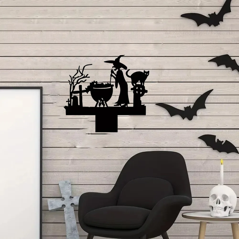 

1pc Stylish Witch Desktop Decorations: Desktop Metal Chic and Bookends Decor. Cool Halloween Decor and Hanging Wall Art