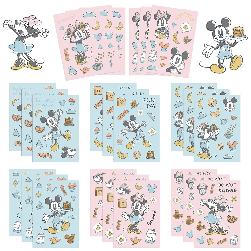 

8/16PCS Disney Mickey Mouse Puzzle Stickers Make a Face Game DIY Kids Educational Toy Cartoon Decals Assemble Jigsaw Party Gifts