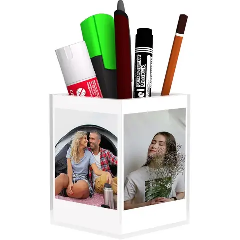 Polaroid Frame for 2x3 Pictures, Instax Mini Frame, Small Acrylic Clear Desk Photo Cube 4-Sided Displays 3 in Sprocket Photos, w