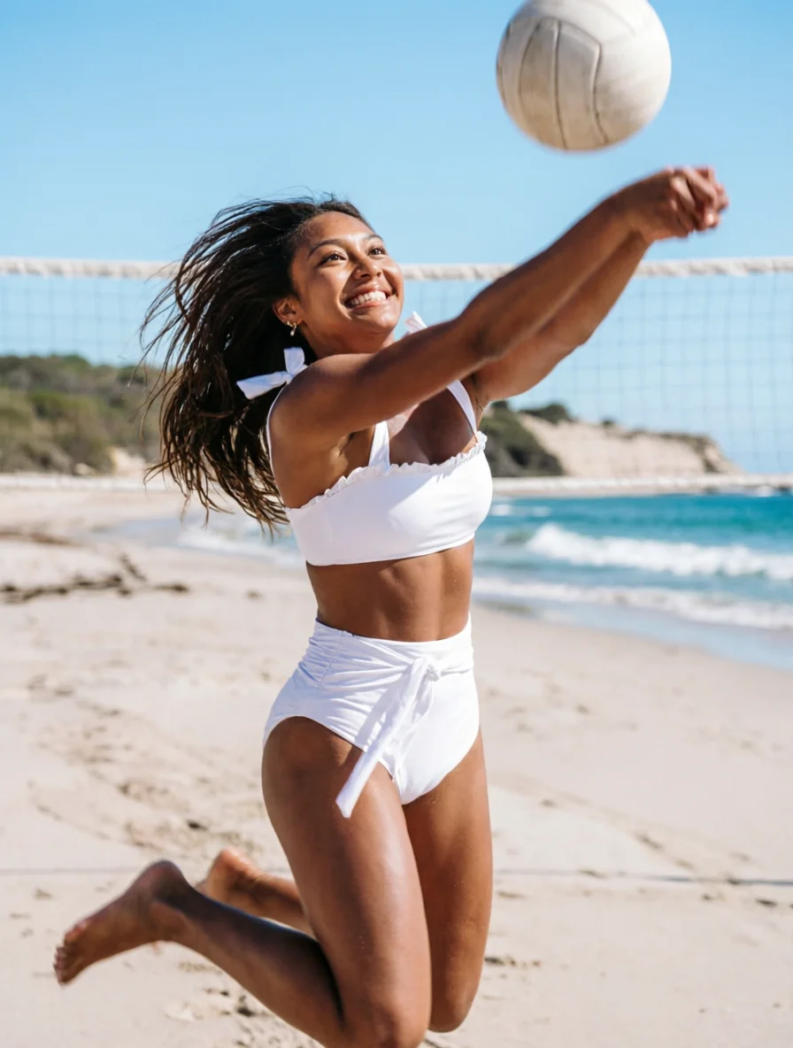 

Sexy Bikini Set White Color Bikinis Women'S Swimsuit Bandage Swimwear High Waist Beachwear Two Piece Suits Biquini