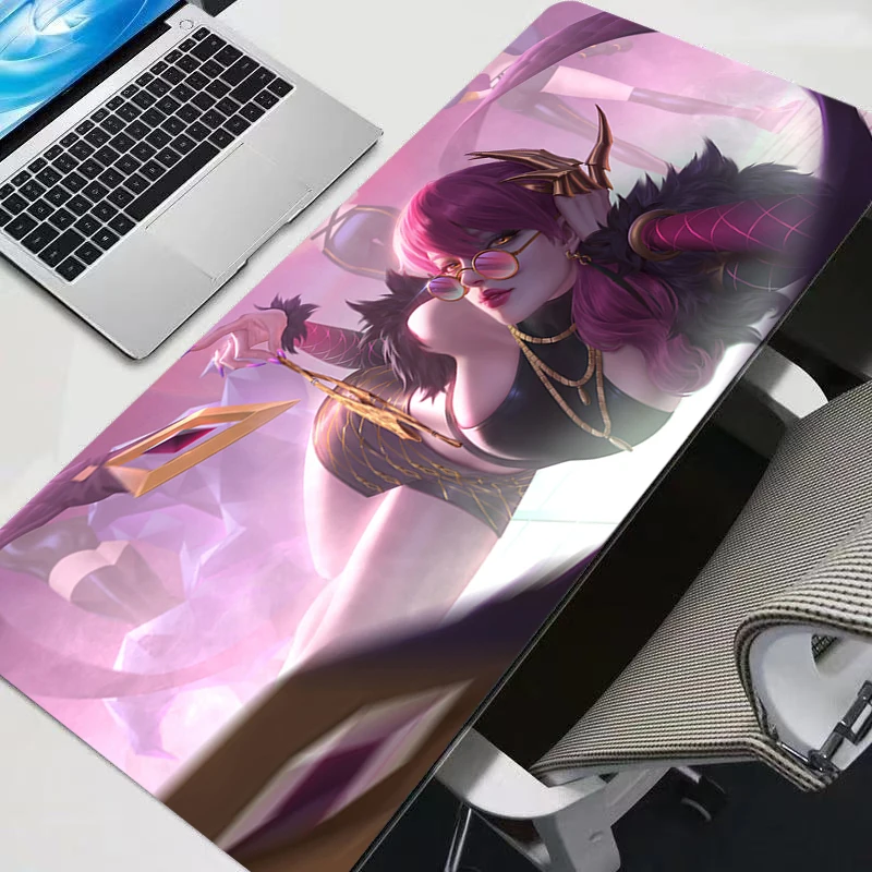 Mouse pad League Of Legends Evelynn large keyboard Mousedesk pad non-slip rubber Mousepad laptop mouse carpet Game table mat