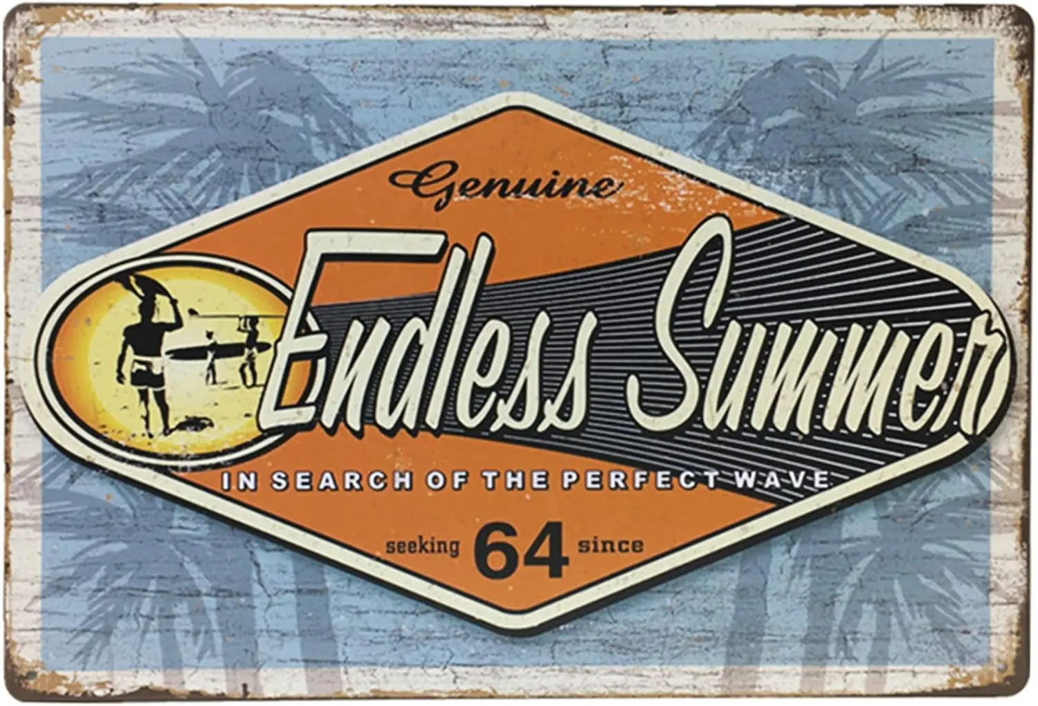 Flytime Genuine Endless Summer Seaside Beach Vintage Metal Tin Sign Wall Art Decor Coffee Retro Decoration for Home Bar --Tin Si