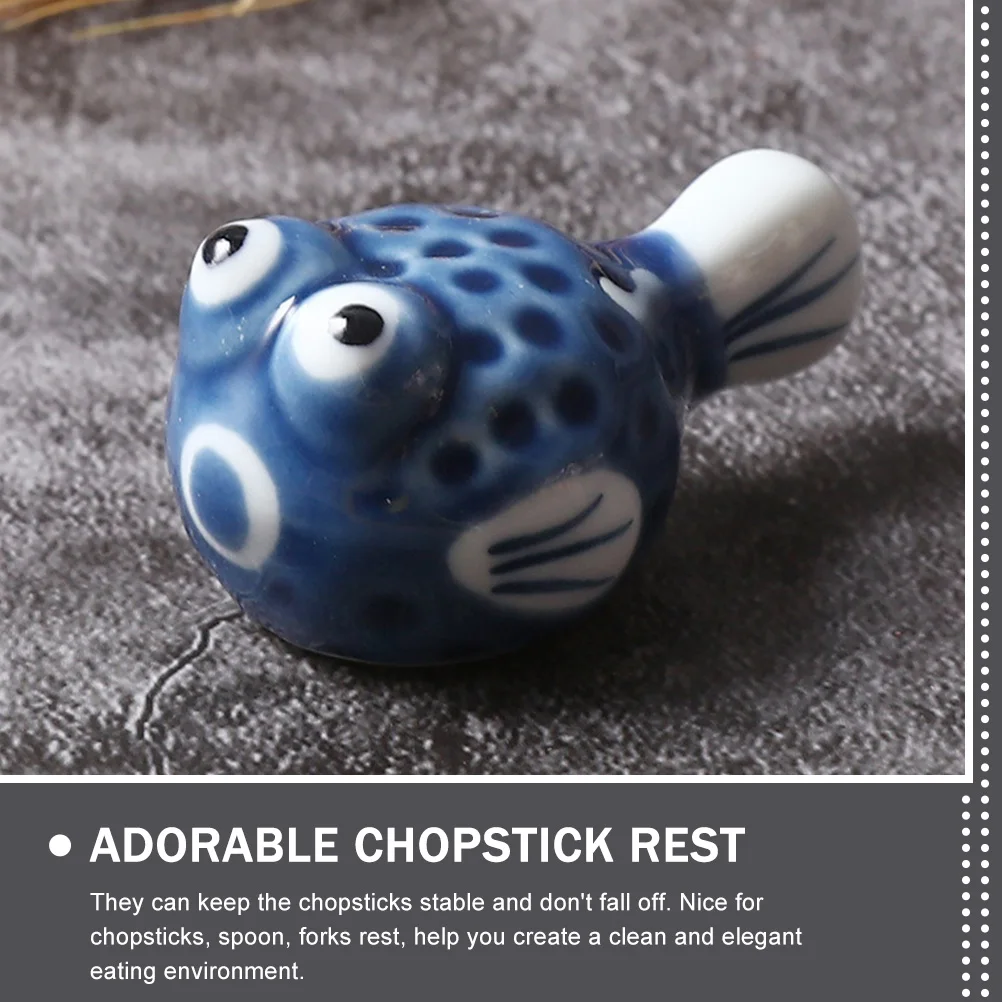 

2Pcs Puffer Shaped Chopstick Rests Cute Ceramic Chopstick Holders for Kitchen Tableware Decorative Spoon Fork Rests Dishwasher