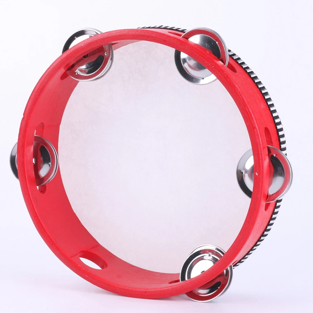 Tambourine redondo de madeira para amantes da música, ampla aplicação, cor natural, presentes para todas as idades, 10"