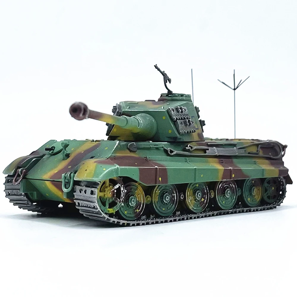 

Diecast Scale 1:72 German Tiger King Heavy Tank Model Alloy Simulation Finished Tricolor Camo Collection Toy Gift