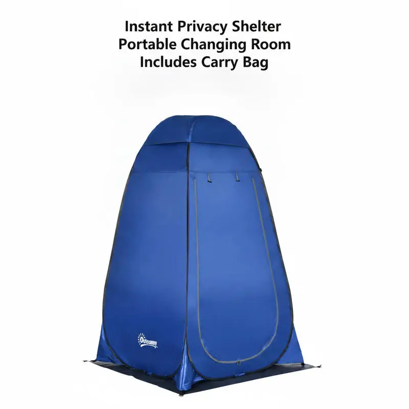 Tente de douche pop-up, tente de toilette, tente de camping pour se changer avec sac de transport, toilette mobile d'extérieur, cabine de change, tente de rangement, bleu foncé, 126 x 124 x 189 cm