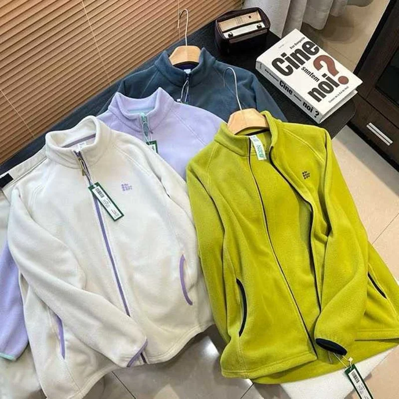 

Outdoor ex Double-Sided Fce Zipper Jaet Warm Stand Collar Vest Car Coat Stand Fit Long Sve Autumn Winter Jaet