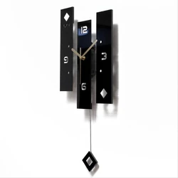 Black Acrylic Creative Swing Wall Clock Living Room Bedroom Silent Home Fashion Clock