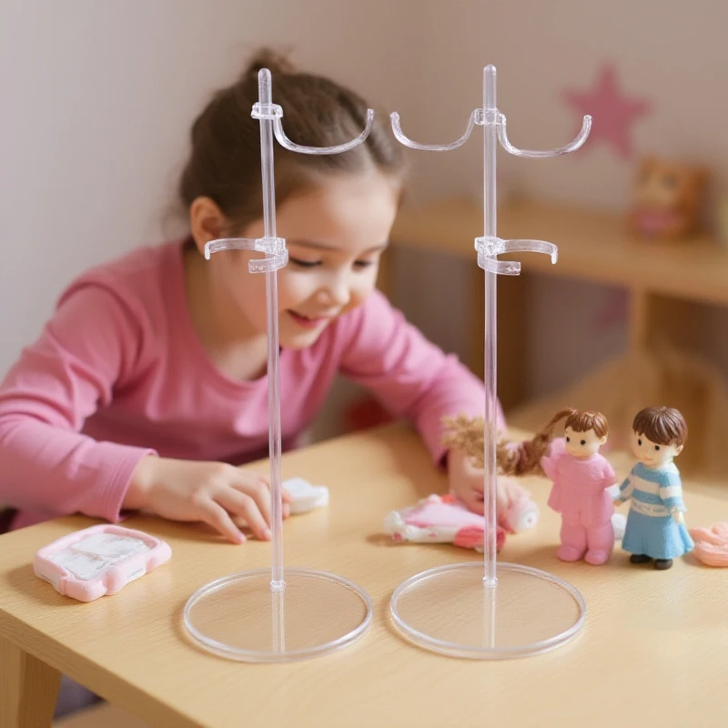 5Pcs Doll Holding Stands Dollhouse Adjust Universal Doll Display Rack Transparent Racks Mannequin Model Stand Doll Dress Support
