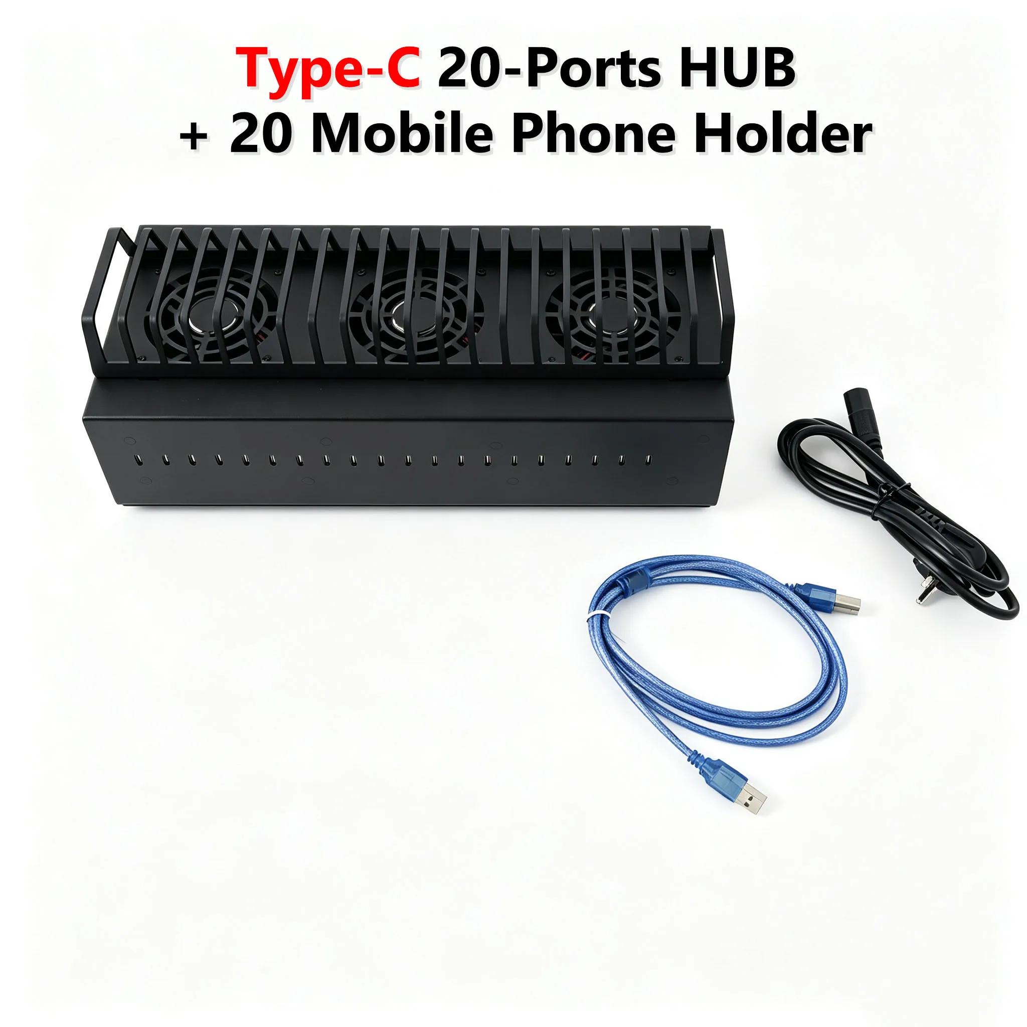 20 Ports Type-C Charger Hub Box Phone Farm Android iOS Control Box Batch Synchronization Control Unified Management Smartphones