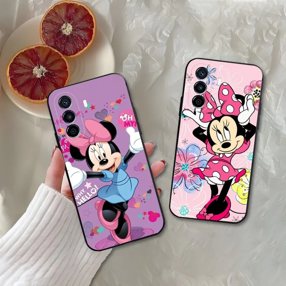 Cute D-disney M-minnie Phone Case For Huawei Mate P10 P20 P30 P40 P50 Smart Z Honor 50 60 70 Pro Lite Black Case