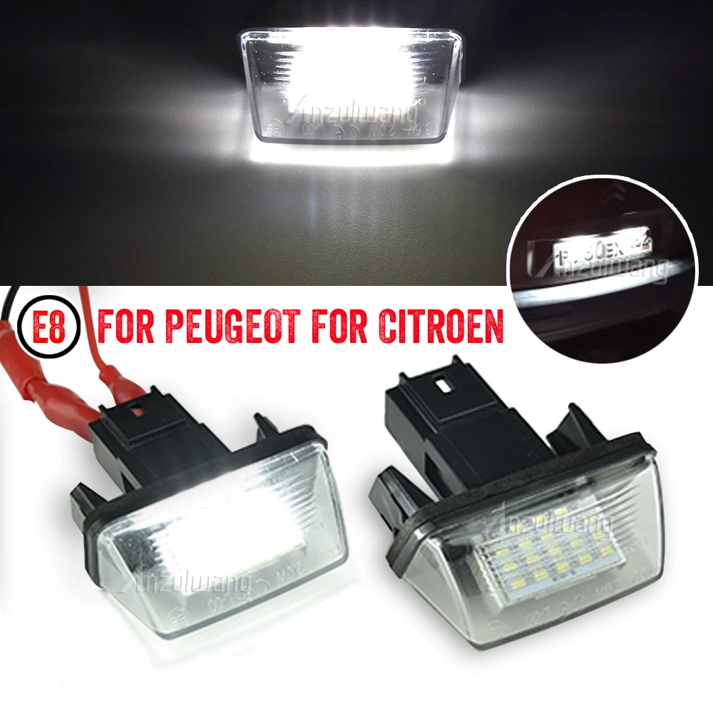 LED License Number Plate Lamp Light For Peugeot 206 207 306 307 308 406 407 Partner Tepee Citroen C3 C4 C5 BERLINGO SAXO XSARA