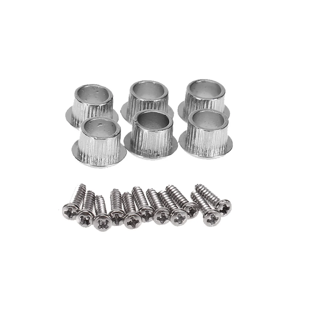 

6 in Line Vintage Style Guitar Tuning Pegs Silver Electric Guitar Machine Heads Durable Metal Body Replacement Keys Professional