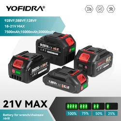 YOFIDRA 928VF 22500mAh akumulator litowo-jonowy 388VF 15000mAh 128VF akumulator litowo-jonowy do elektronarzędzi Makita elektryczne