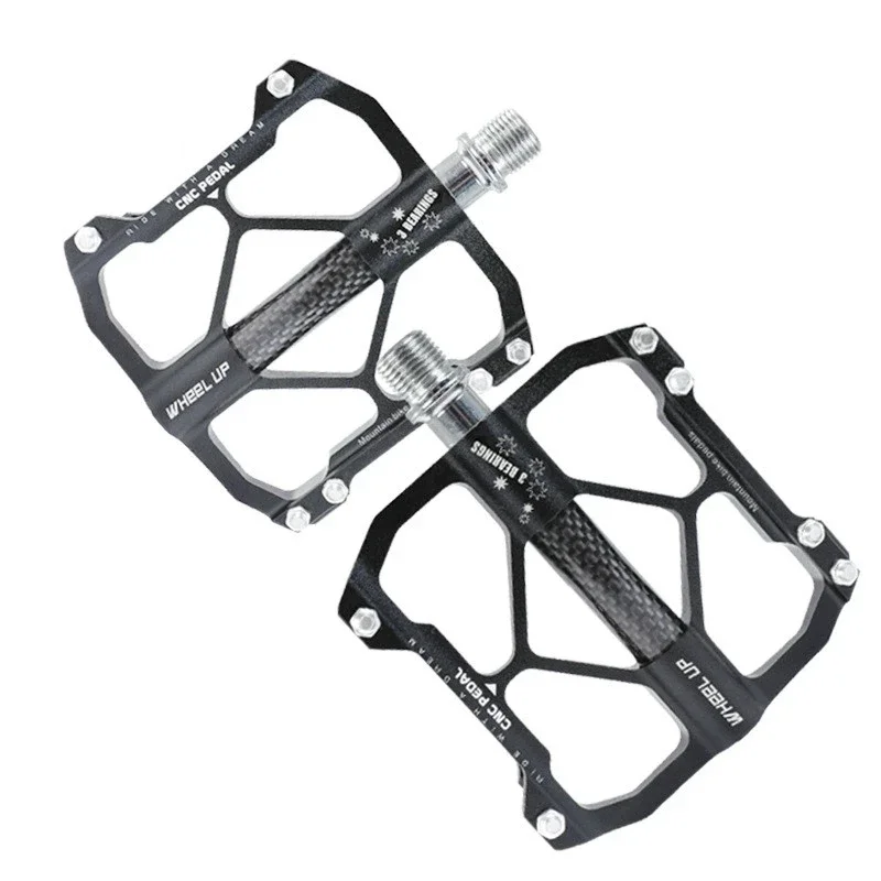 

Bicycle Accessories Road Bike Pedals Bicycle Pedal Bearing 6061 Aluminum Alloy + Carbon Fiber Tube Mountain Bike Aluminum Pedal