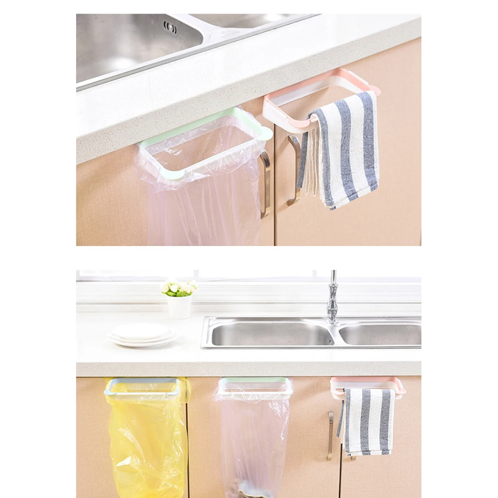 

Trash Bag Kitchen Organizer Cabinet Door Rack Reusable Plastic Bags No Drilling Kitchen Trash Bag Holder Fits Drawer Cupboard