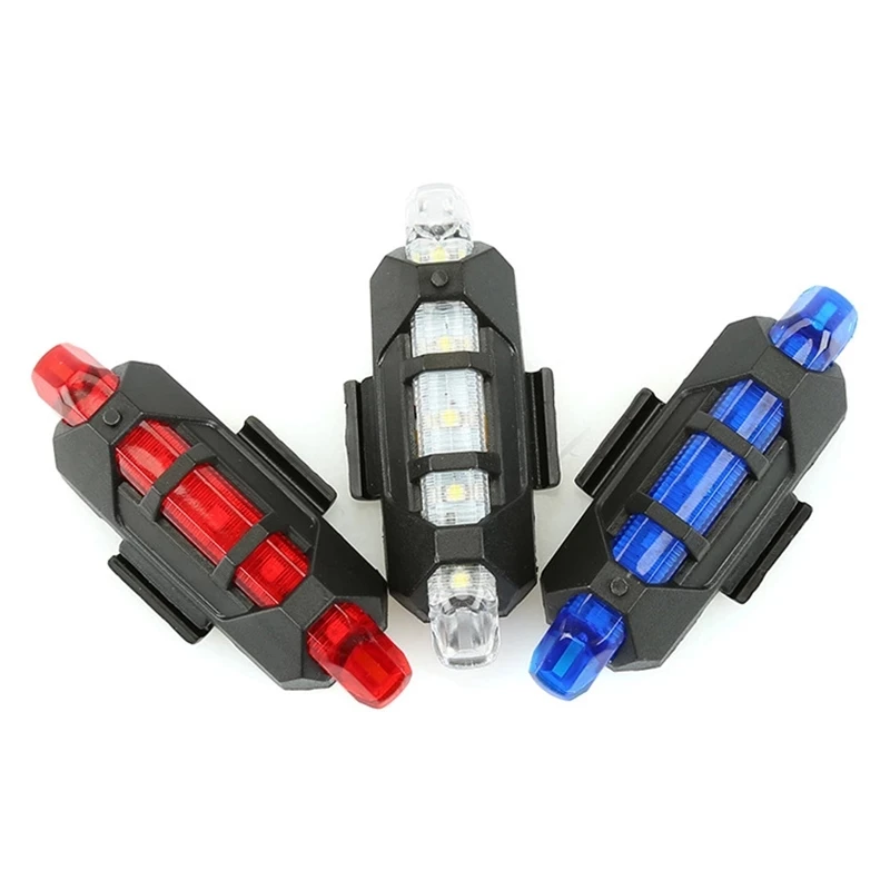 Rechargeable USB LED Bicycle Tail Light Mountain Bike Safety Warning Front and Rear Flashing Lights Night Riding Accessories