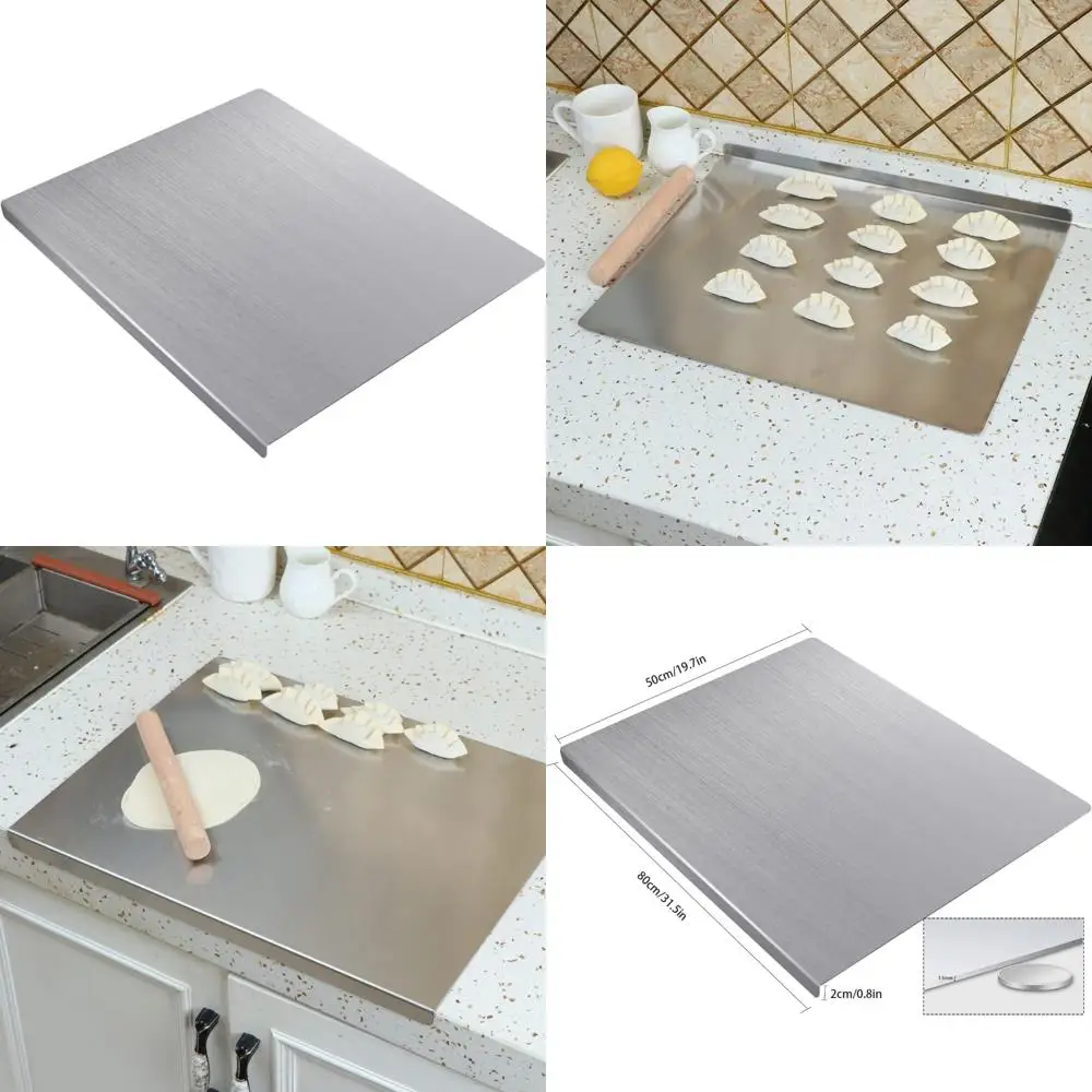 

Stainless Steel Extra Large Chopping Board - Heavy Duty Kitchen Cutting Board for Meat, Vegetables, Bread, and Pastry Making