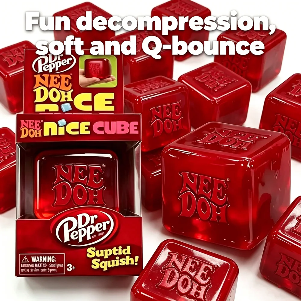 

Hot Selling Fashion Dr Pepper Cube Squishy Toy Transparent Soft Stress Relief Ball Sensory Toy Squeeze Toy Blind Box