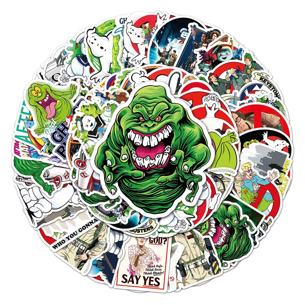 50 Uds. Pegatinas de grafiti personalizadas de TV americana Ghostbusters, pegatinas para equipaje con taza de agua para monopatín DIY