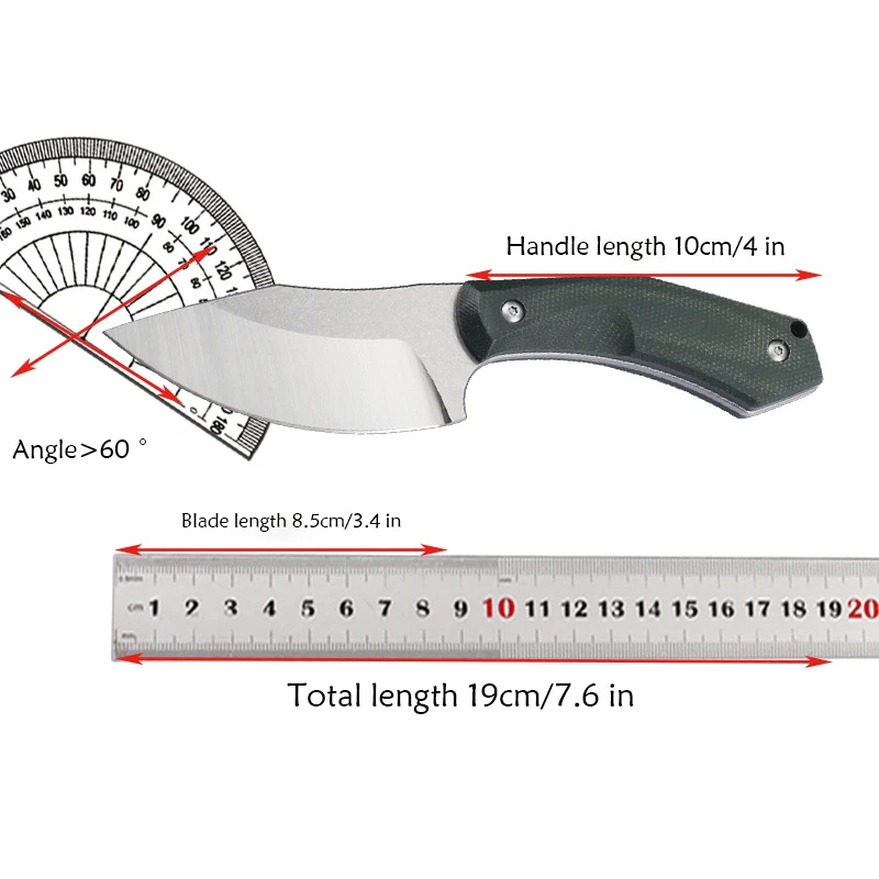 New fixed blade DC53 steel linen handle with Kydex sheath, suitable for camping, hunting, fishing, camping, EDC tool knife