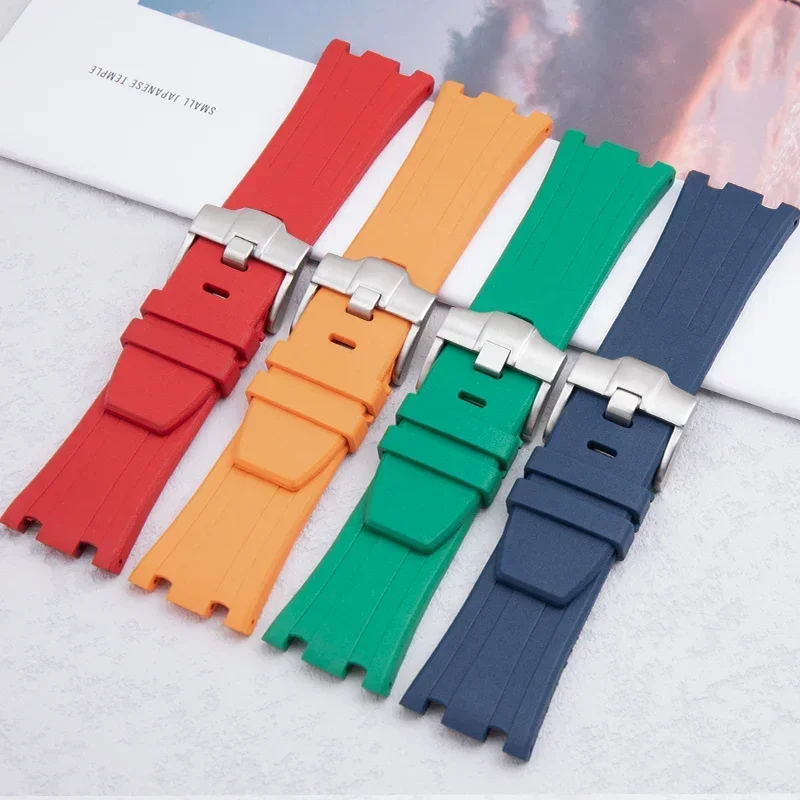 28mm 30mm FKM Fluorous Rubber Soft Watchband For AP Strap For Audemars Belt Piguet Royal Oak Offshore 15703 15710 Wristband