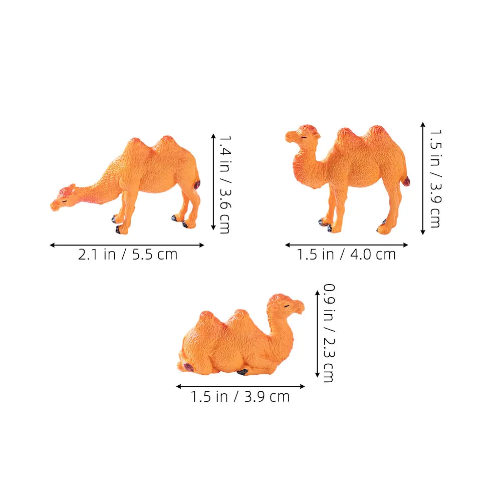 18 szt. Miniaturowych figurek wielbłądów: Wysokiej jakości plastikowe ozdoby do dekoracji krajobrazu pustynnego, do użytku wewnątrz i na zewnątrz, do mini ogrodów tematycznych, kreatywne dekoracje na biurko.
