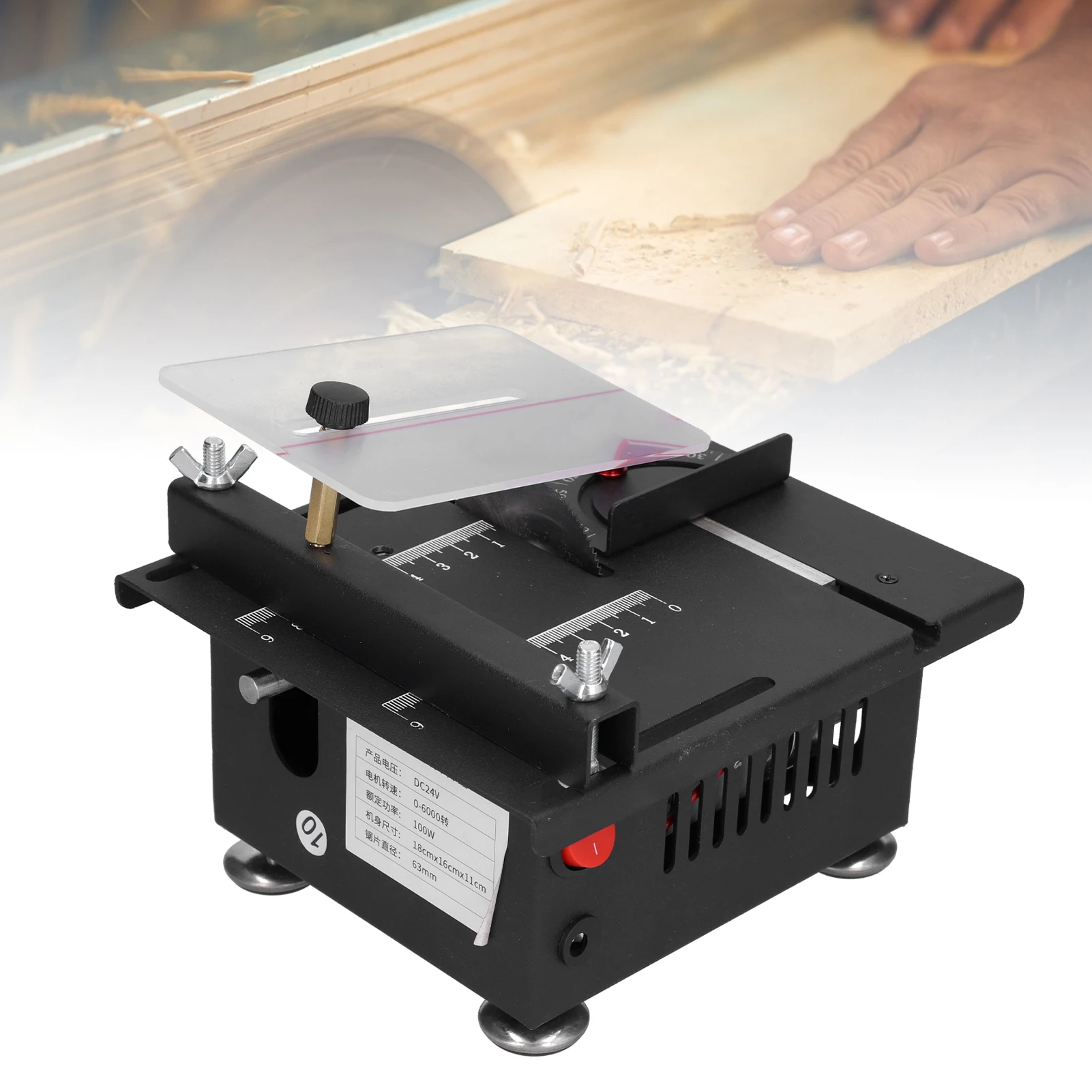 

200W Circular Table Saw Mini Bench Saw and Belt Sander Variable Speed 30mm Cutting Depth for Wood Plastic Stone Metal Knife