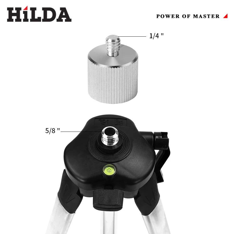 HILDA 1.2M 5/8 Inch Adjustable Height Thick Aluminum Tripod Laser Level Stand Base for Self Leveling