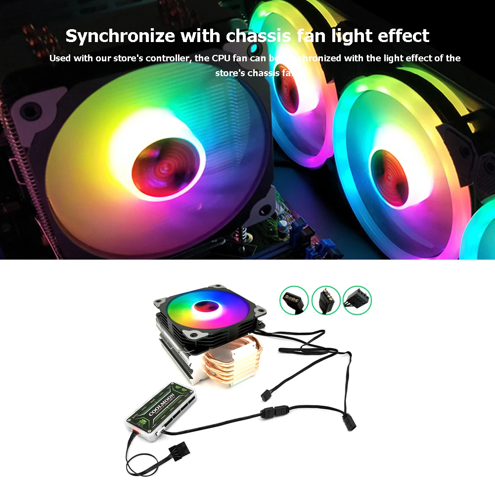 

Кабель-адаптер контроллера вентилятора, шнур для офисного ухода, 5 В, ARGB, 3-контактный на маленький 4-контактный/6-контактный компьютерный инвентарь для Coolmoon