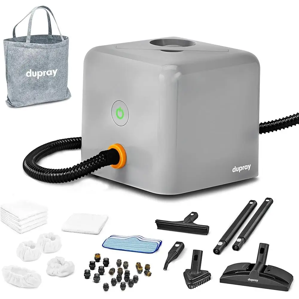 منظف بخار قوي مكون من 40 قطعة طقم ملحقات خالي من المواد الكيميائية للتنظيف العميق للأرضيات والمفروشات والمطابخ والحمامات المحمولة