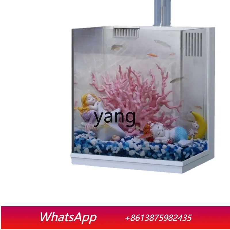 

CX Small Fish Tank Living Room Ecological Super White Glass Fish Globe Mini Desktop Aquarium Household