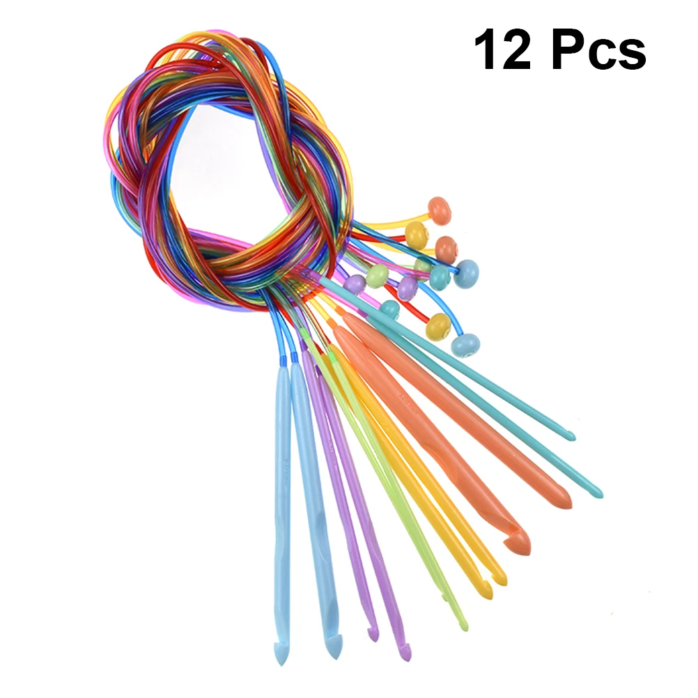 

12pcs Circular Knitting Needles Set Bamboo Weaving Tools Bright Plastic Tubes Durable For Diy Transplant Home Use