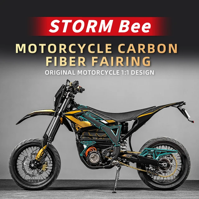 Dla Surron STORM Bee motocykl Fairing naklejki z włókna węglowego zestawy akcesoriów rowerowych dekoracje naklejki ochronne naklejki