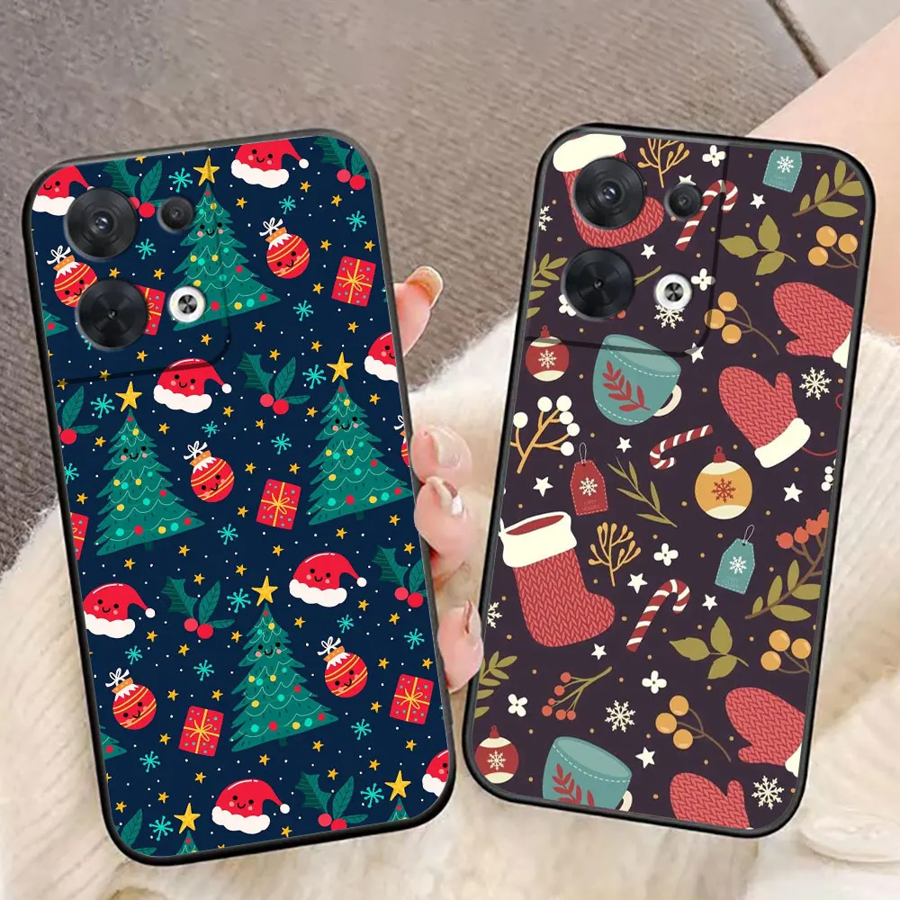 Merry Christmas, Santa Hat Cover Phone Case For OPPO RENO 11 11F 10 8T 8 7Z 7 6Z 6 5 5F 4 4F LITE PRO TPU Case Funda Coque Shell