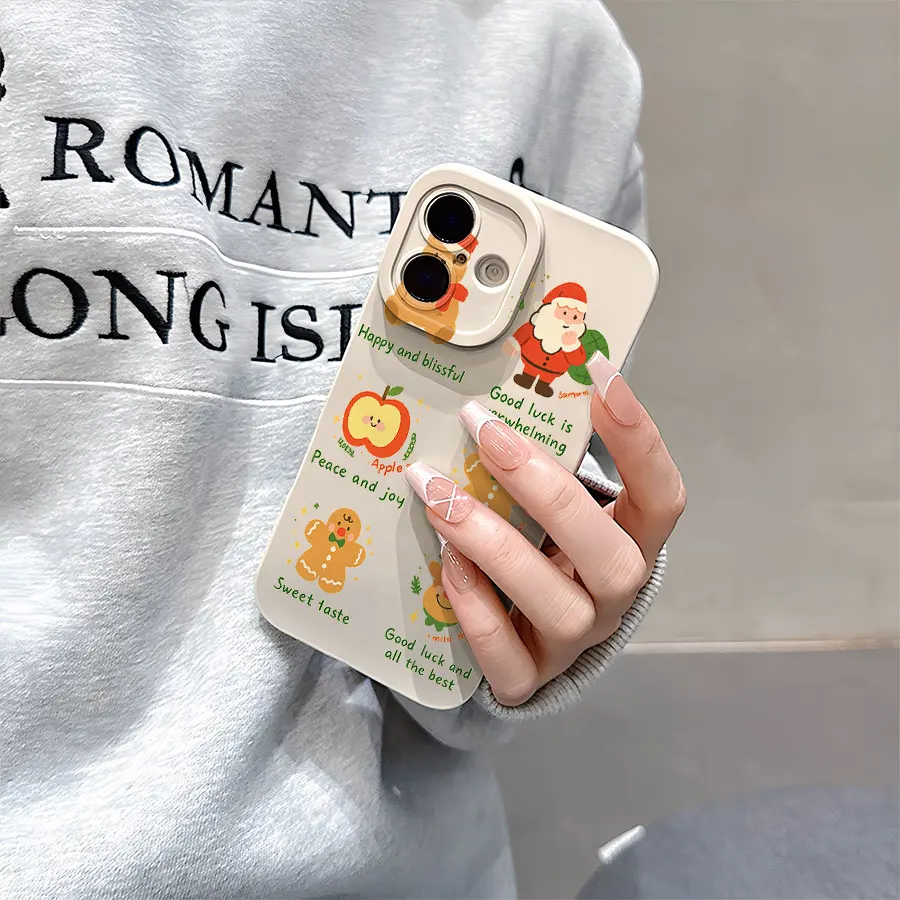 الرسوم التوضيحية الكرتونية لعيد الميلاد، حافظات هاتف منقوشة لهاتف iPhone 17 إلى 11 Pro Max Plus