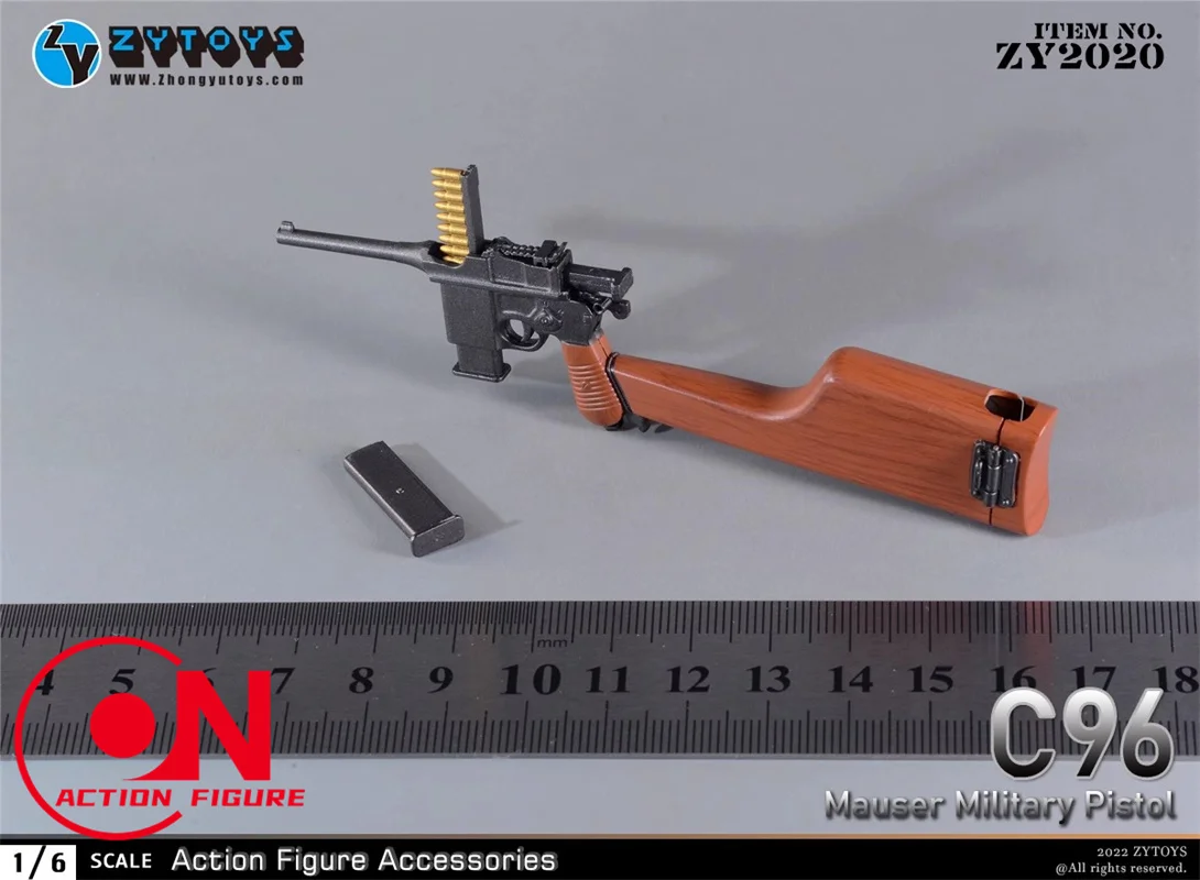 Zytoys โมเดล ZY2020 1/6 C96 Mauser ทหารซองใส่ปืนพกโมเดลอาวุธอุปกรณ์เสริมในฉาก12 ''ทหารตุ๊กตาขยับแขนขาได้ร่างกาย