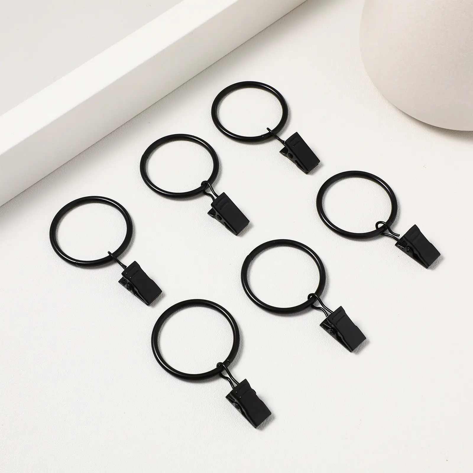 50 Pcs Shower Curtain Clips with Rings Curtains Rod Metal Drapery Decorative Vintage